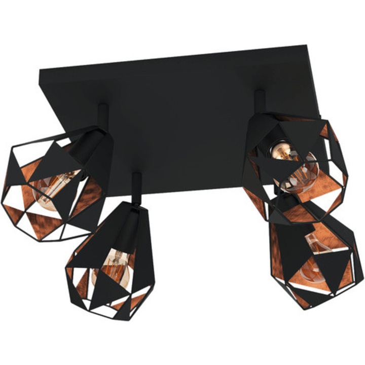 Carlton E27 spotlámpa mennyezeti lámpa, fekete/réz