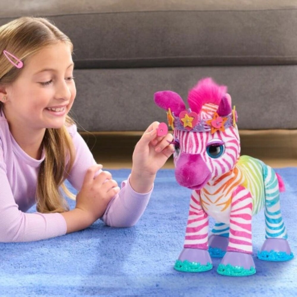 Zebra interactiva, Zenya, My rainbow zebra, FUR REAL, Hasbro - eMAG.ro