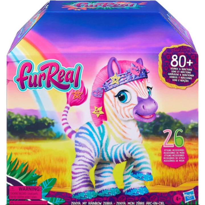 Zebra interactiva, Zenya, My rainbow zebra, FUR REAL, Hasbro