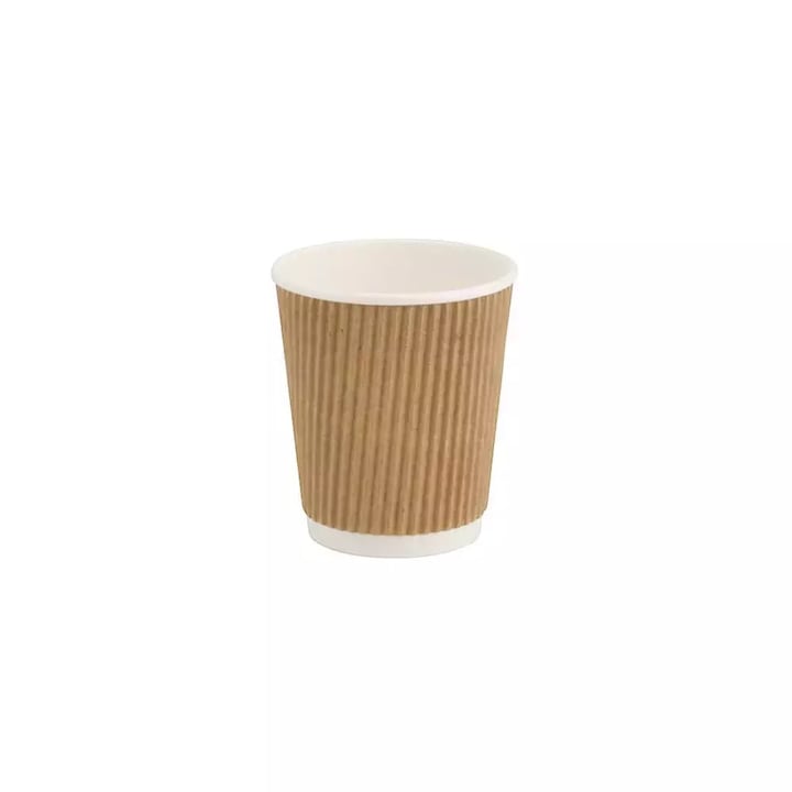 Pahar de unica folosinta, GreenBox, Hartie, 250 ml, Maro, 25 buc