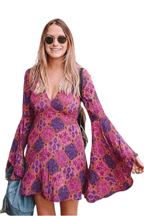 Дамска рокля WildFashion, WildFashion, Полиестер, 4836, Светлолилав