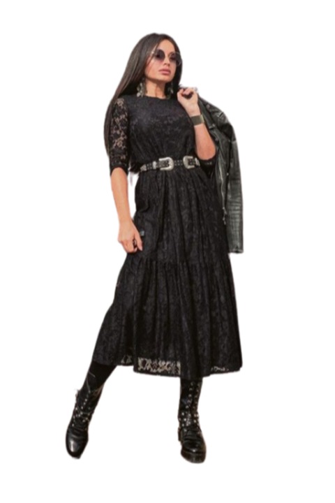 Дамска рокля WildFashion, WildFashion, Полиестер, 4484, Черен, XS