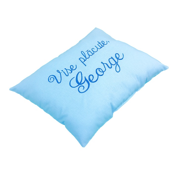 Perna brodata albastru