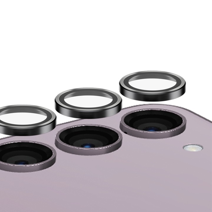 Folie Sticla Camera PanzerGlass Hoops pentru Samsung S24 Plus, Negru