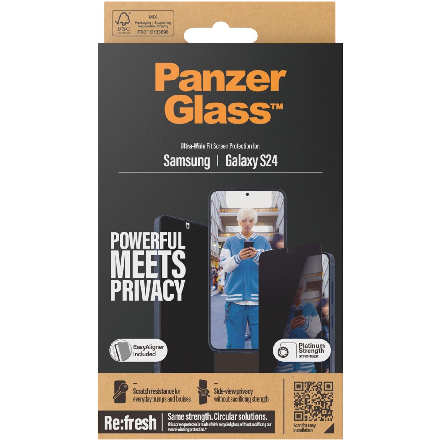 Folie Sticla PanzerGlass Privacy UWF pentru Samsung Galaxy S24