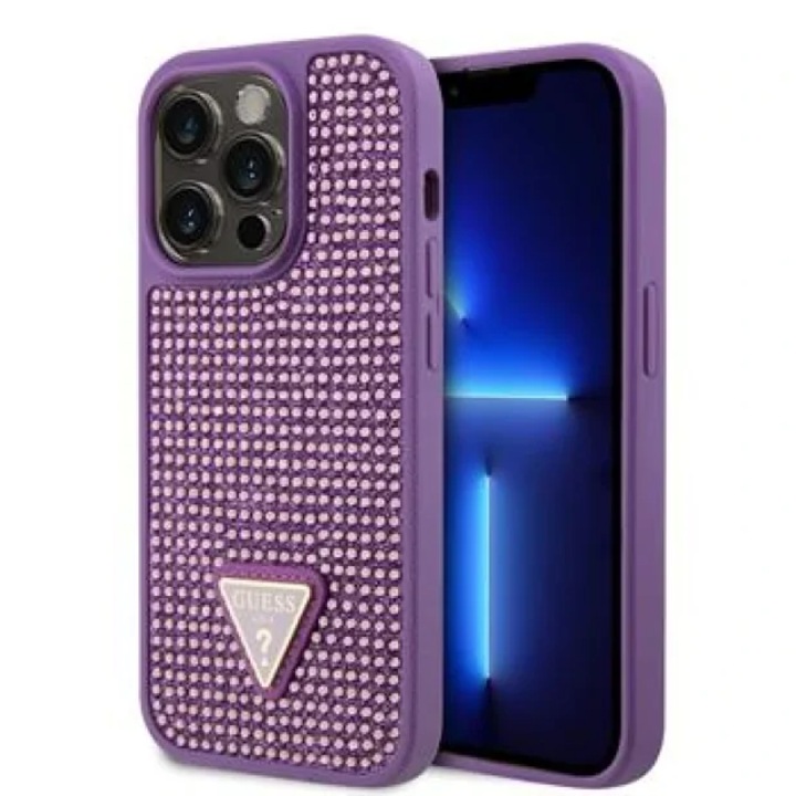 Guess GUHMP15SH4STK - Custodia rigida per iPhone 15 6.1, colore: Nero