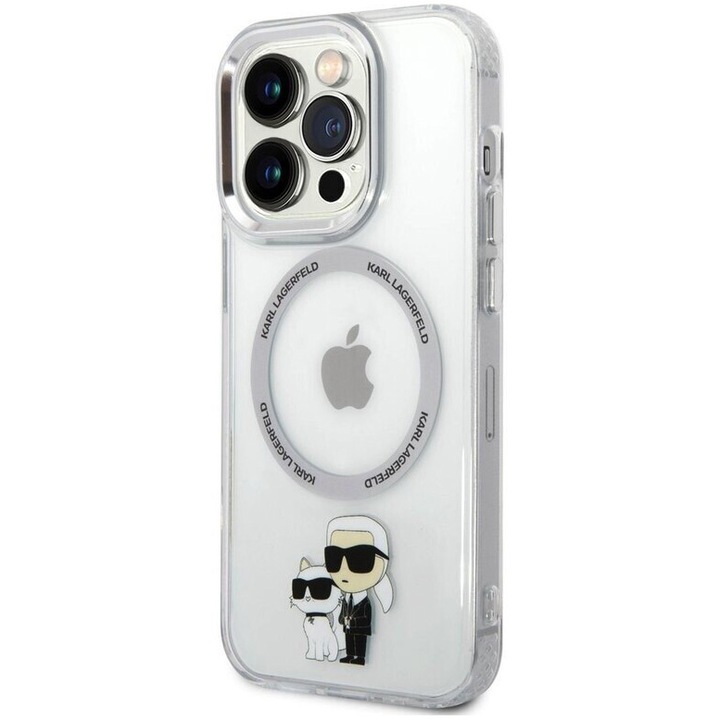 Защитен калъф Karl Lagerfeld IML Karl and Choupette NFT MagSafe Cover, За iPhone 15 Pro Max, Прозрачен
