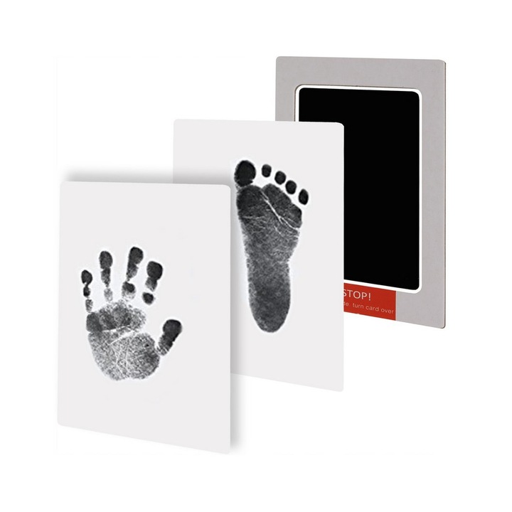 idealSTORE Imprint Kit, нетоксичен, многократна черна кашлица, подробен отпечатък, за краката и ръцете, остава чист, многократна и универсална употреба, първокласно качество