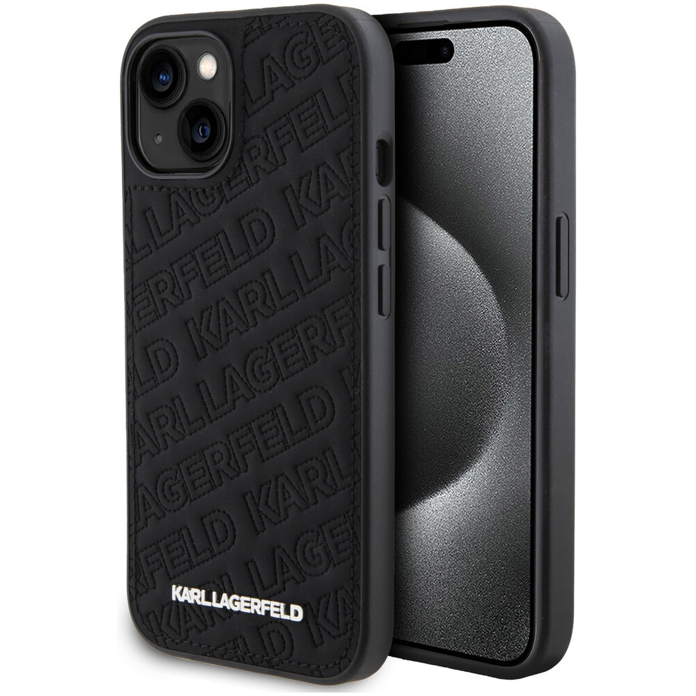 Husa de protectie Cover Karl Lagerfeld PU Quilted Pattern pentru iPhone 15, Negru
