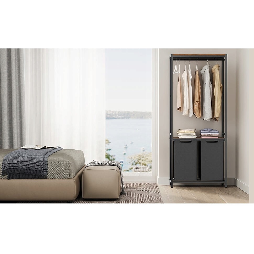 Cos de rufe Vasagle, 2 compartimente, saci de rufe detasabili, 2