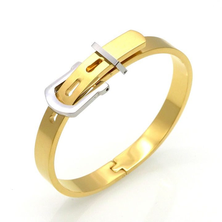 Bratara fixa dama, WildFashion, 127186, Metal, Auriu, One Size INTL