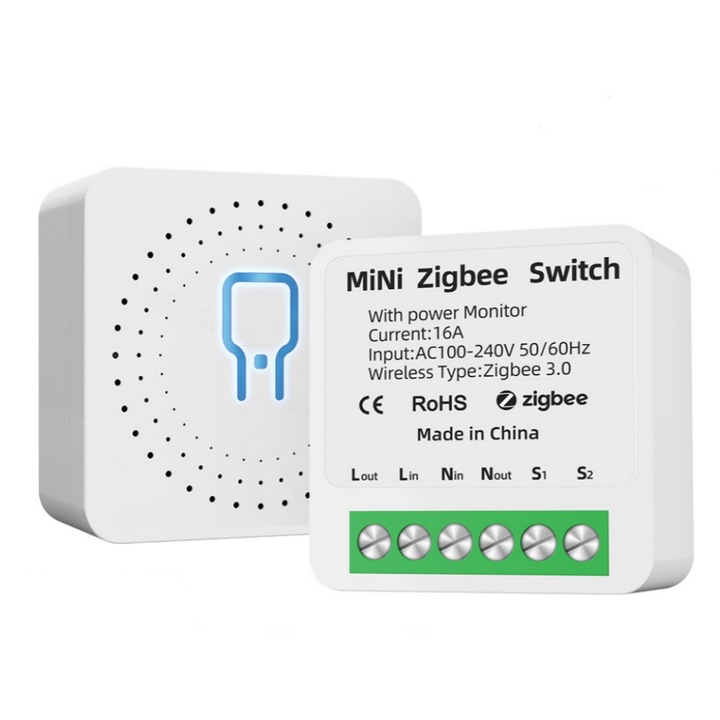 Интелигентно реле, Smart Home, Съвместим с приложението Tuya, Zigbee