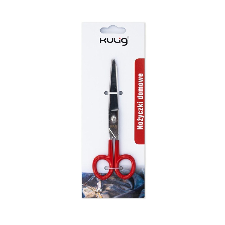 Foarfeca uz casnic, Kulig, Inox, 15.2 cm, Rosu/Argintiu