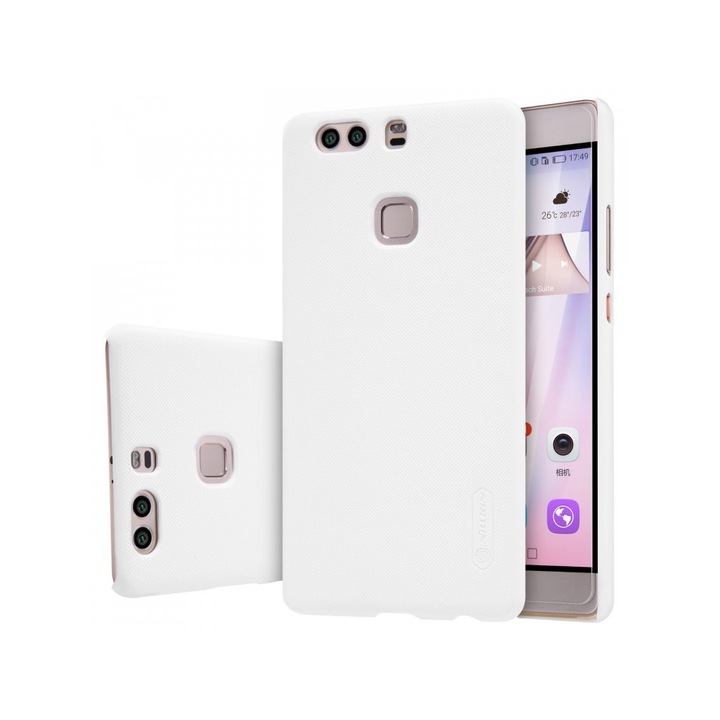 Защитен калъф Nillkin Frosted за Huawei P9 Plus + Пластмасово фолио, Бял