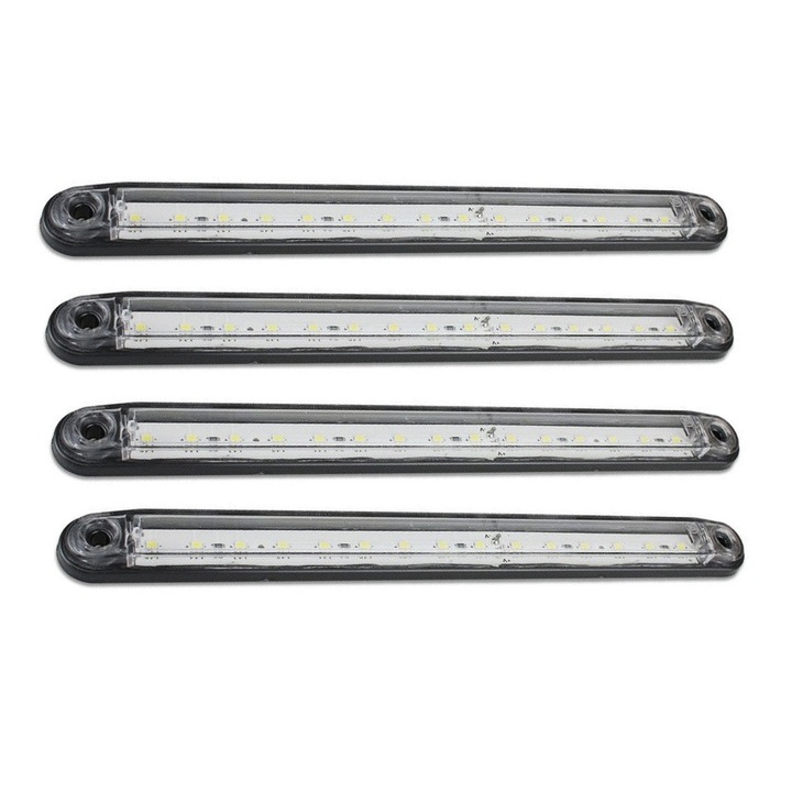 Set 4 buc Lampa laterala gabarit 24cm 15 SMD LED, 12V-24V, alb, camion, remorca, rulota