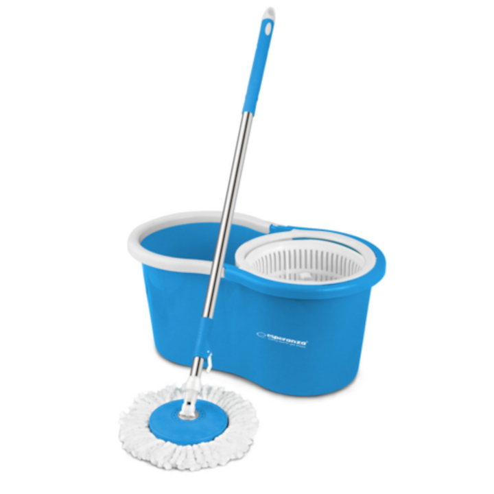 Perfect Clean Spin Mop forgófejes felmosó készlet, kék, 1 db vödör és 1 db felmosó, Esperanza