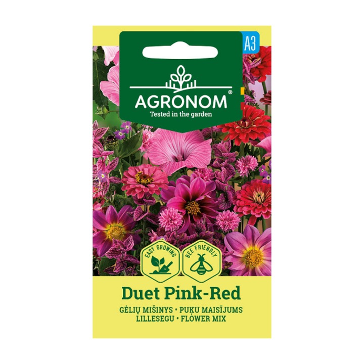 Seminte, Amestec de flori Duet Pink-Red, Agronom, plic, 1 gr