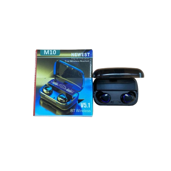 Casti AudioTzar + Incarcator de telefon C1 2in1, Alb