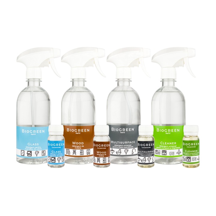 Set cleaner 4 buc refill 0, 05l cu pulverizator 4 buc