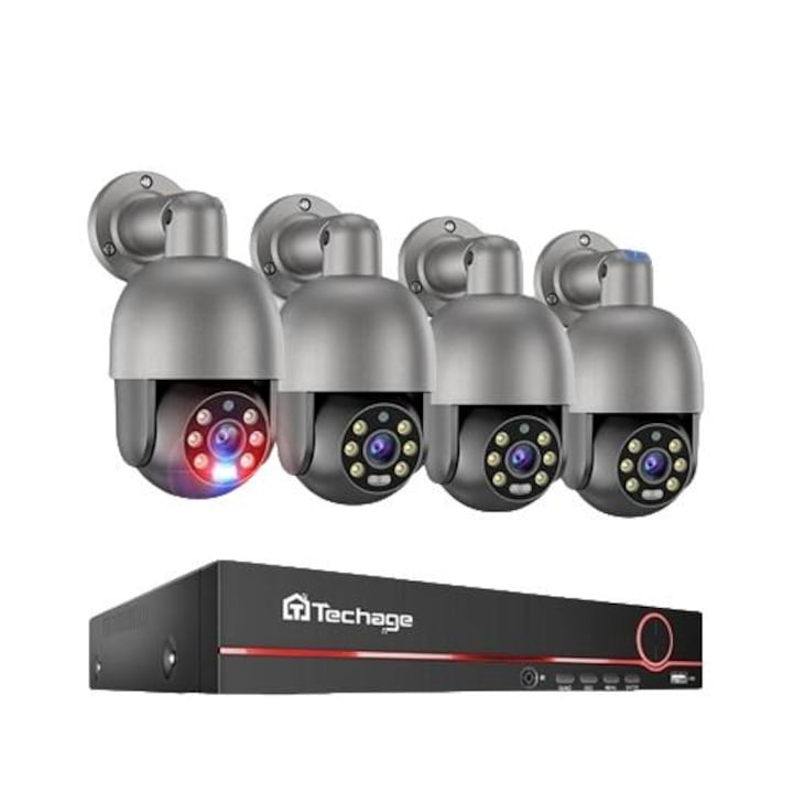 Sistem complet 4 camere supraveghere exterior 5MP TURBOHD HIKVISION 40 m IR, sursa alimentare, accesorii si hard 4TB
