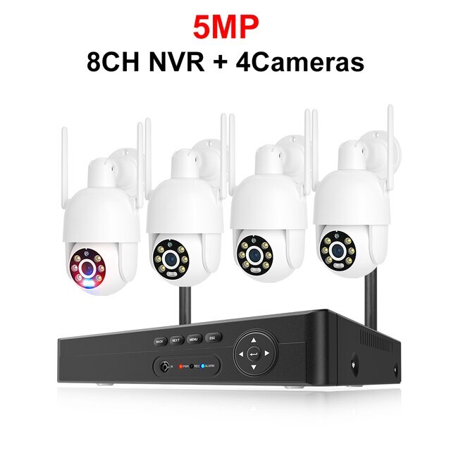 Biztonsági kamera rendszer, CCTV, vezeték nélküli, 5 MP felbontás, H ...