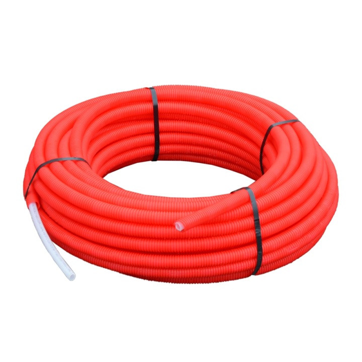Teava Pex izolat in Copex Rosu, cu bariera de Oxigen, D 16, 50m/colac, Valrom
