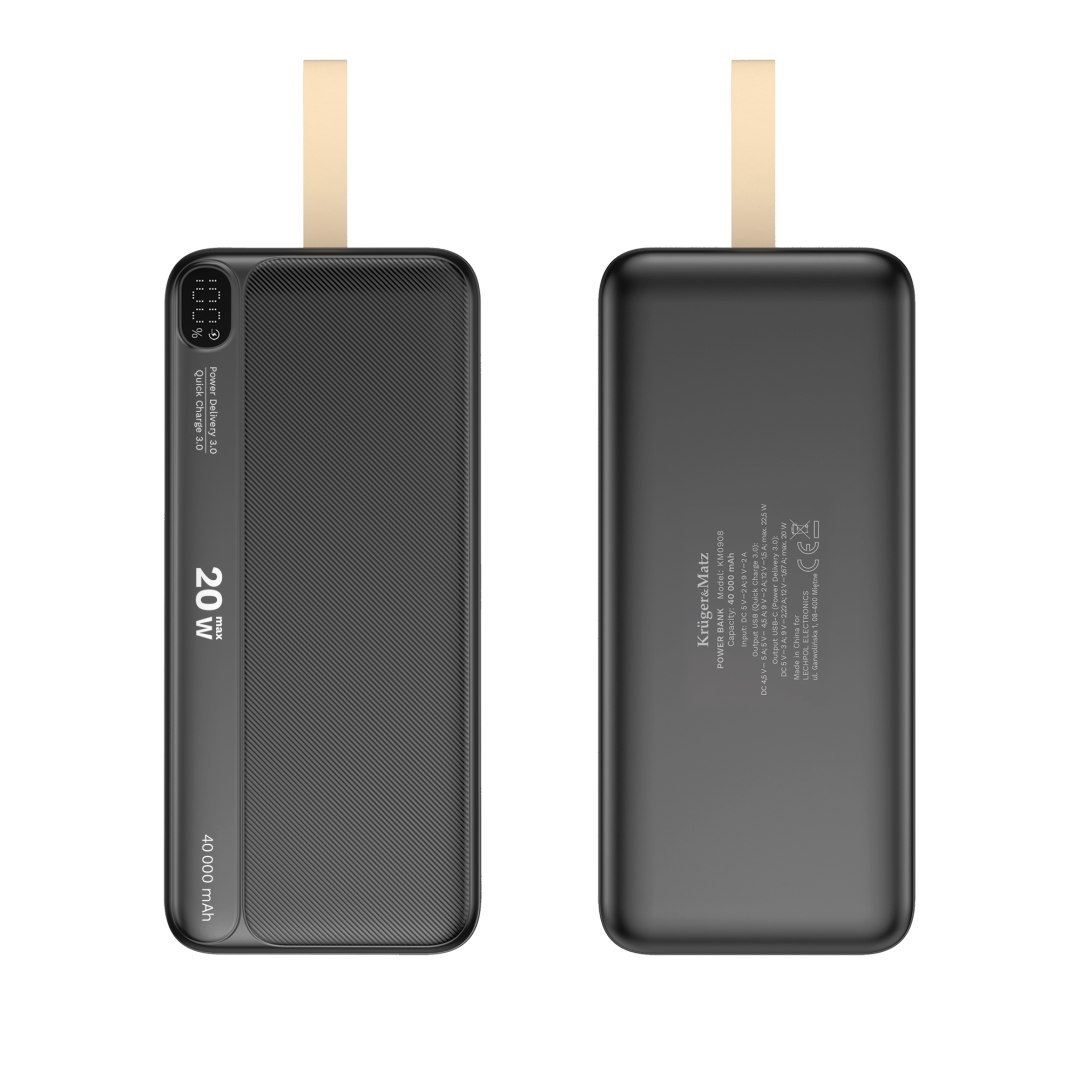 POWER BANK, Kruger&Matz, USB-C / MicroUSB / USB-A, 40000 mAh, Li