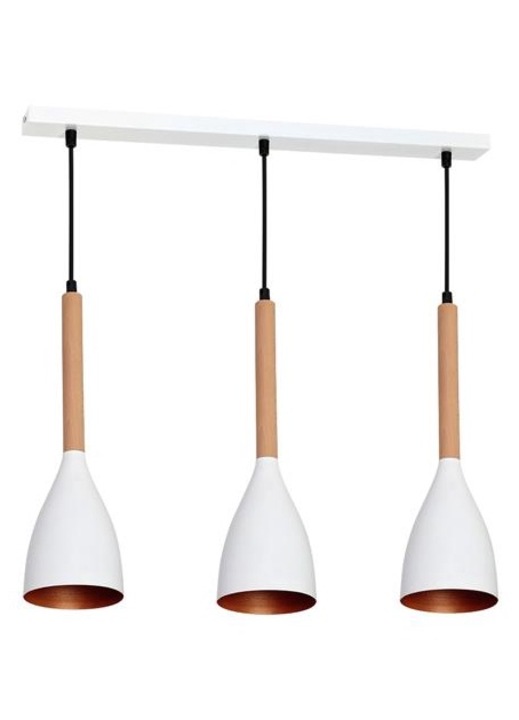 Lustra, Luminex, e 27, 3x60 W, 230 V, Metal/Lemn, 560x780 mm, Multicolor