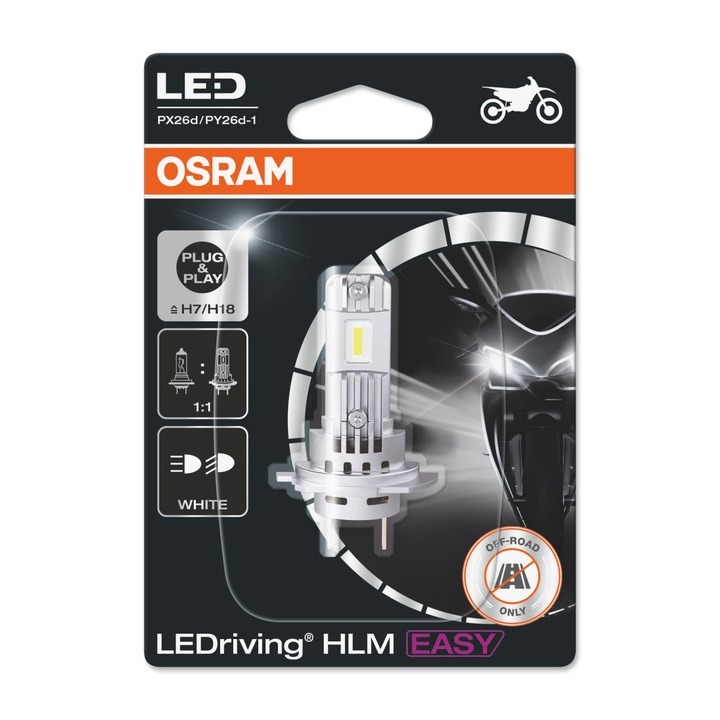 Led крушка Osram H7 / H18 LEDriving HL EASY, 16W, 12 V, 6000 K