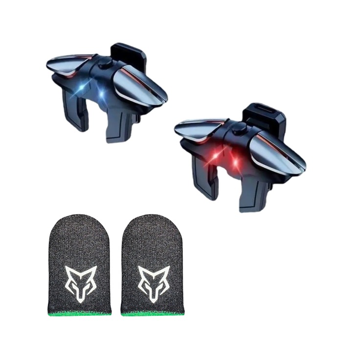 2 db JS61 modell kioldó készlet impulzussal és 2 db professzionális FOX V1 Green kesztyű, Pubg Fortnite Call of duty