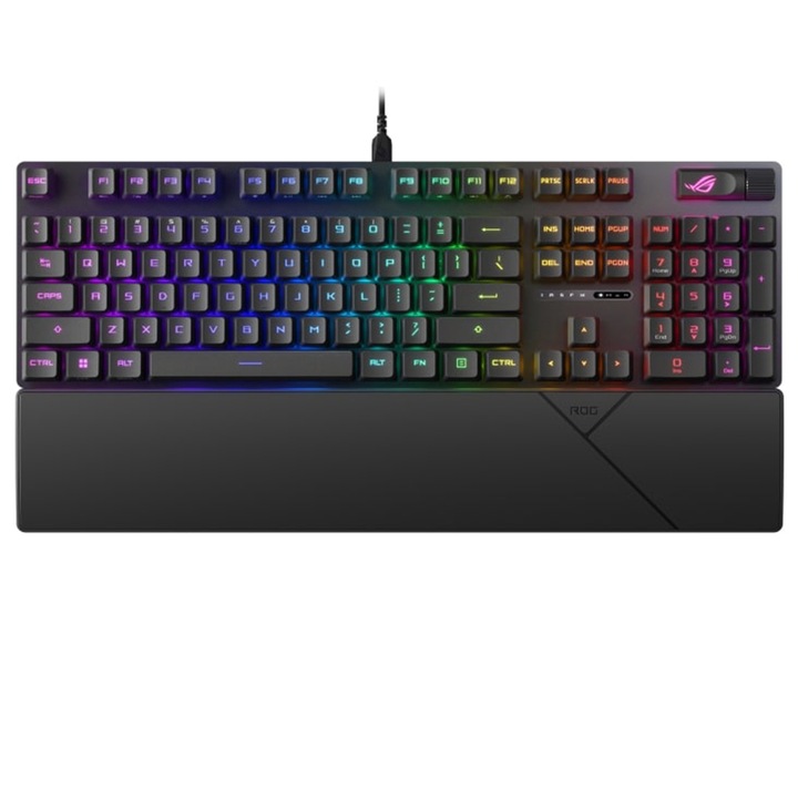 Tastatura gaming mecanica ASUS ROG Strix Scope II RX, RGB, switch-uri optice pre-lubrifiate ROG RX Red, Negru