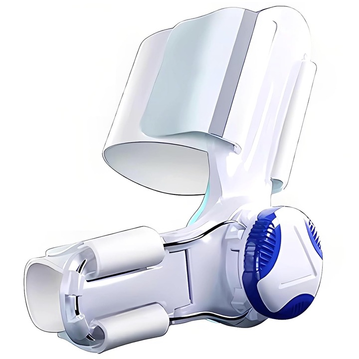 Corector monturi ajustabil Zenai, fixare si pe calcai, pernuta gel, orteza corectare/repozitionare deget, alb albastru