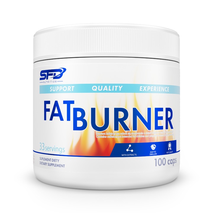 Supliment alimentar, Arzator de grasimi, SFD Fat Burner, 100 Capsule, reducerea, extracte vegetale si cofeina, L-Carnitina, crom