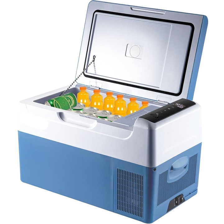 Хладилник за кола, 45W, ABS, Преносим, Компресор, 22L, Син