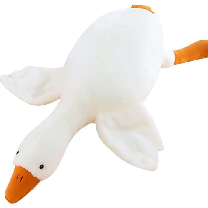 Liba plüss játék, párna típusú, hipoallergén töltelék, gyerekeknek és felnőtteknek, hossza 50 cm, fehér