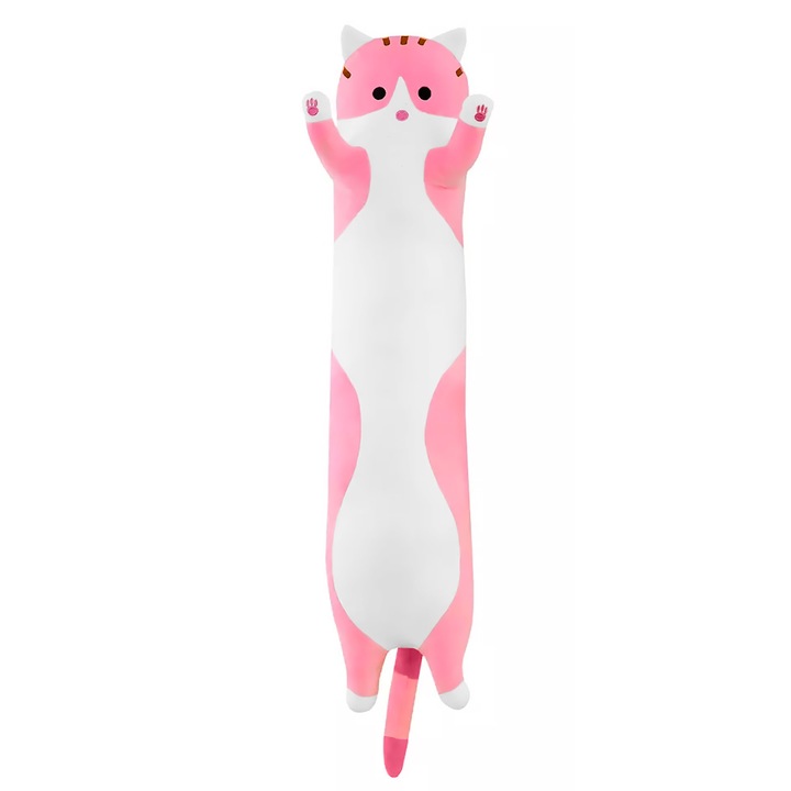 Декоративна възглавница Piccolo, Lucek Cat, 50 см, Plus, Розово/Бяло