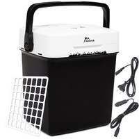 Frigider Portabil Electric Auto pentru Camping si Calatorii, 30L, Functie Racire si Incalzire, 12V/220V, Mod ECO, Display LCD, Maner Ergonomic, USB, Negru, Ideal pentru Excursii si Drumetii