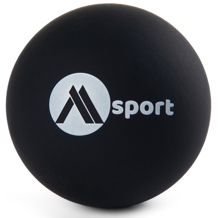 Minge de masaj, pentru relaxare musculara, roller, lacrosse, 6.1 cm, Silicon, negru