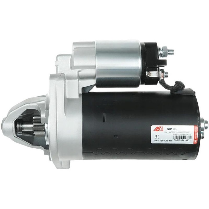 Indító AS-PL S0105, 12V, 9 fogas, 1,7 kW, 82x23,5 mm