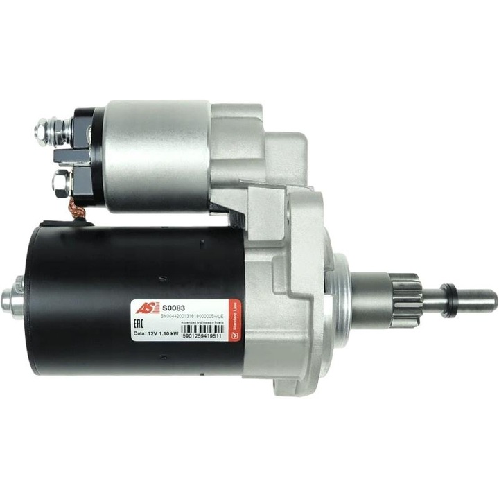 Önindító AS-PL S0083, 1.1kW, 12V, 2 rögzítőlyuk, 76x50mm