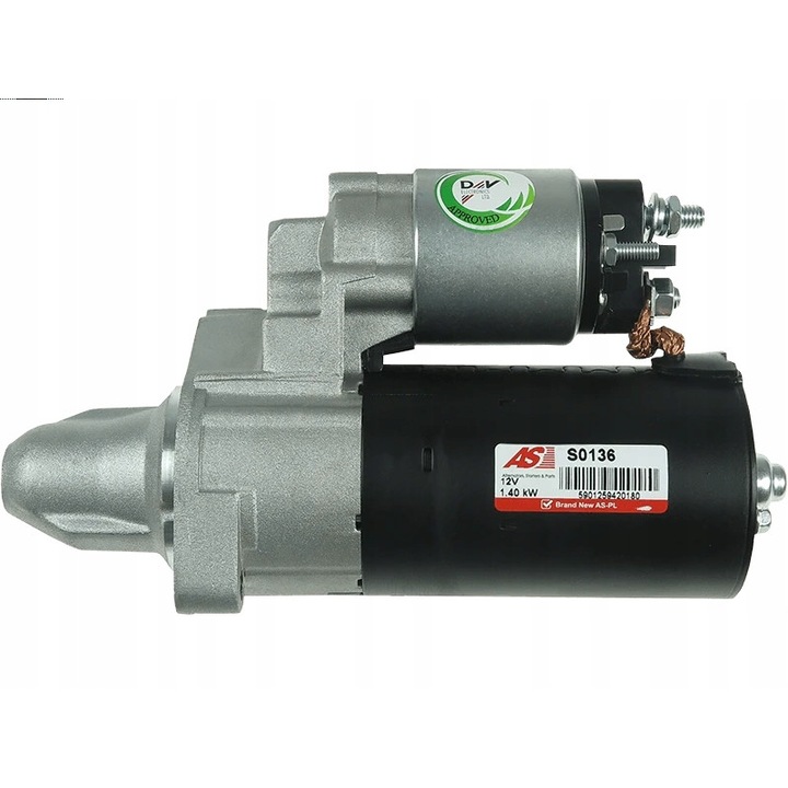 Indító, AS-PL, S0136, 12V, 1.4kW, 60x26mm, Mercedes-Benzhez