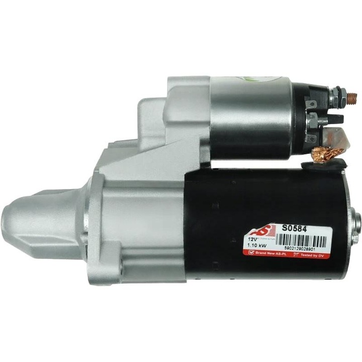 Elektromos motor, AS-PL, S0584, 10 fog, 12V, 1,10 kW, 60x27 mm