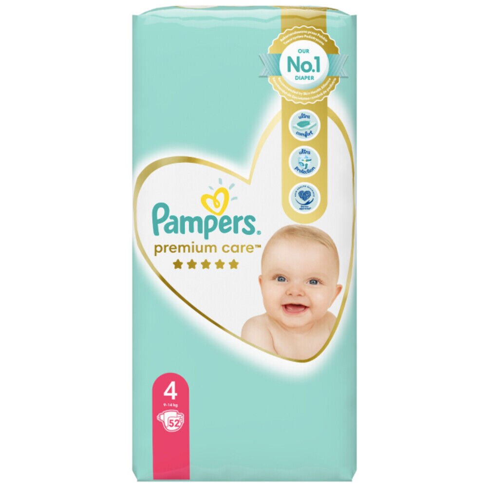Комплект 156 пелени за еднократна употреба, Pampers Premium Care ...