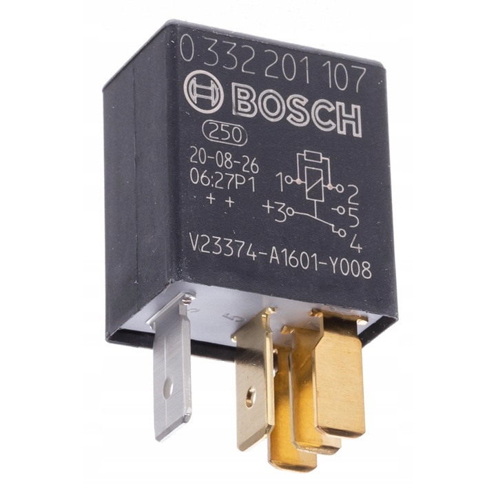 Реле за подгревни свещи, Bosch, 0 332 201 107, черно