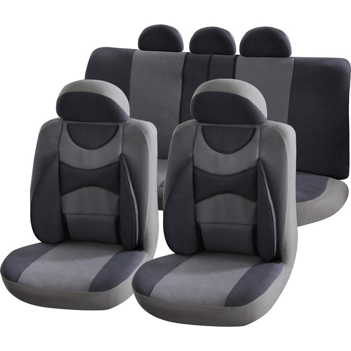 Комплект калъфи за седалки Interio Confort, 11 броя, Сиви