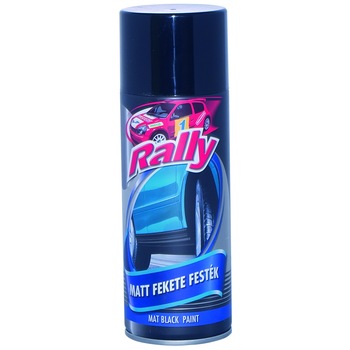 Vopsea spray Rally pentru jante, 400 ml, Negru mat Vopsea spray Rally pentru jante, 400 ml, Negru mat