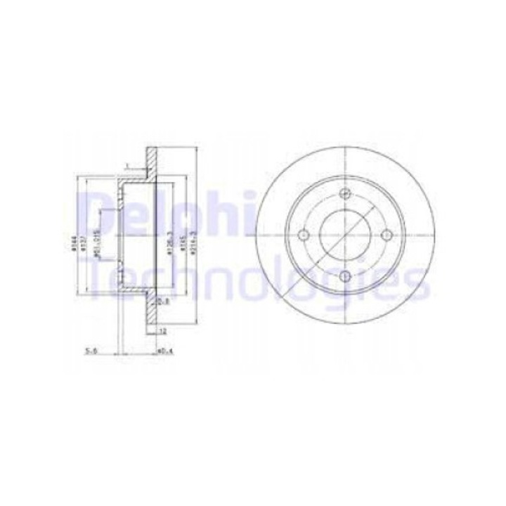 Комплект 2 спирачни диска, Delphi, BG2566