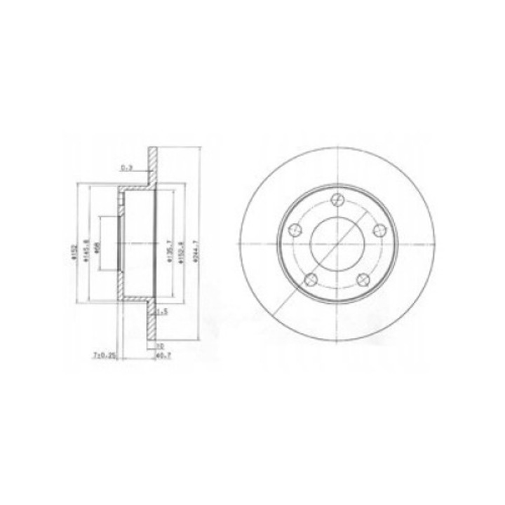 2 db féktárcsa, DELPHI, BG3381