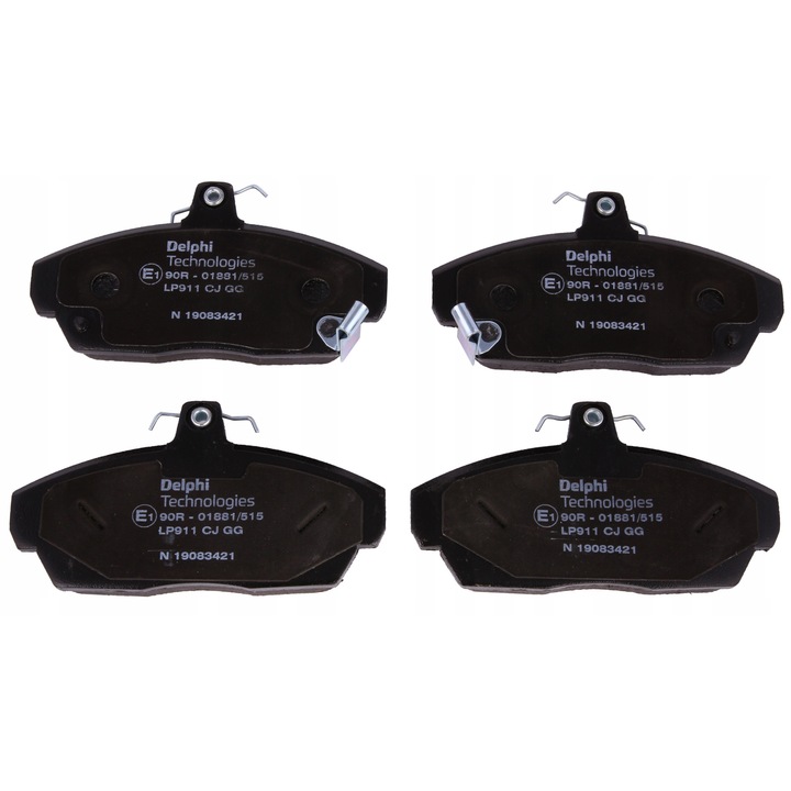 4 db-os fékbetét készlet, DELPHI, LP911, Fekete