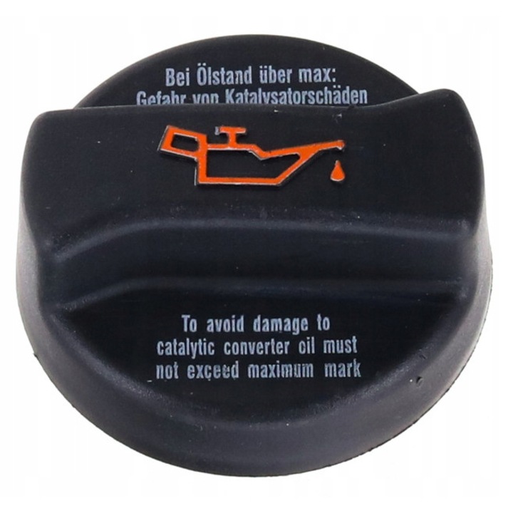Olajbetöltő kupak, Febi Bilstein, 02113, Műanyag, Fekete